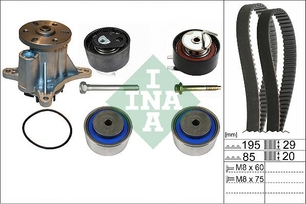 INA 530 0764 30 - Водяной насос + комплект зубчатого ремня ГРМ autospares.lv