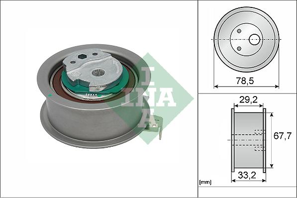 INA 531 0927 10 - Натяжной ролик, зубчатый ремень ГРМ autospares.lv