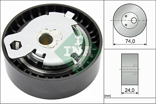 INA 531 0497 10 - Натяжной ролик, зубчатый ремень ГРМ autospares.lv