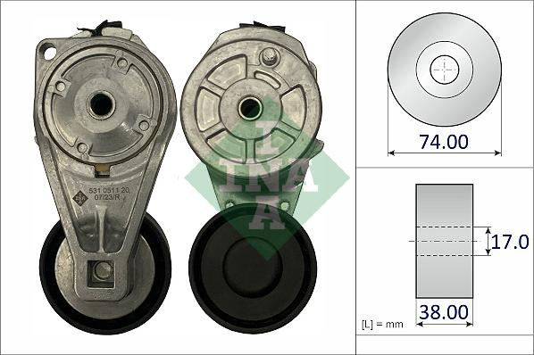 INA 531 0511 20 - Ролик, поликлиновый ремень autospares.lv