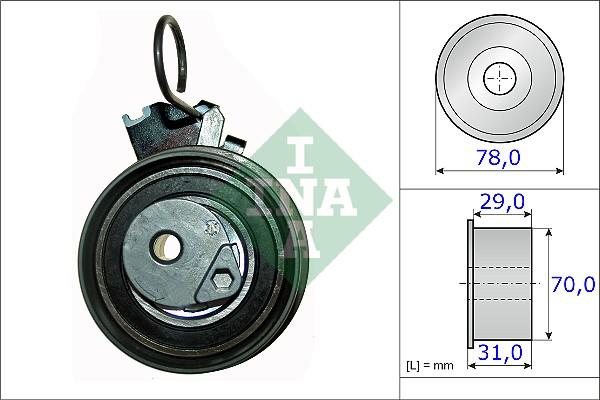 INA 531 0532 10 - Натяжной ролик, зубчатый ремень ГРМ autospares.lv