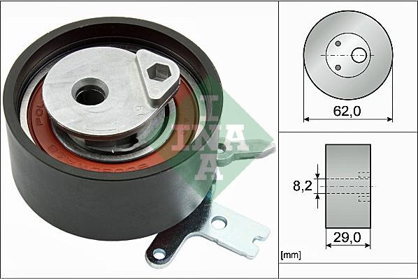 INA 531 0897 10 - Натяжной ролик, зубчатый ремень ГРМ autospares.lv