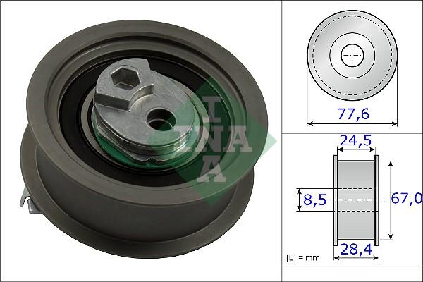 INA 531 0851 10 - Натяжной ролик, зубчатый ремень ГРМ autospares.lv