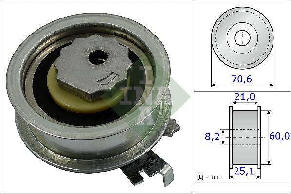 INA 531 0882 10 - Натяжной ролик, зубчатый ремень ГРМ autospares.lv