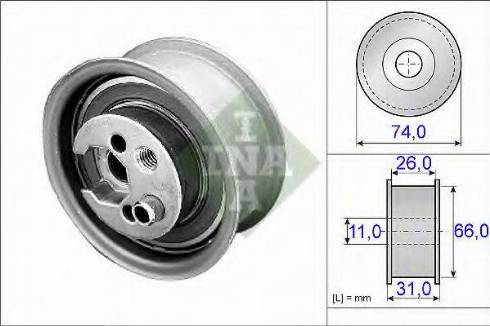 INA 531 0333 20 - Натяжной ролик, зубчатый ремень ГРМ autospares.lv