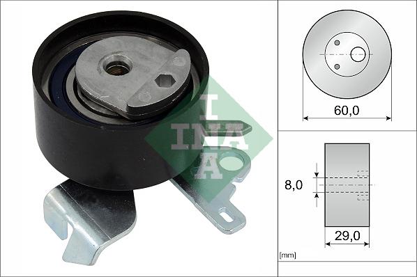 INA 531 0755 10 - Натяжной ролик, зубчатый ремень ГРМ autospares.lv