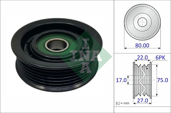 INA 532 0971 10 - Ролик, поликлиновый ремень autospares.lv