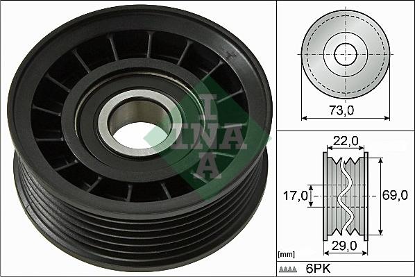 INA 532 0649 10 - Ролик, поликлиновый ремень autospares.lv