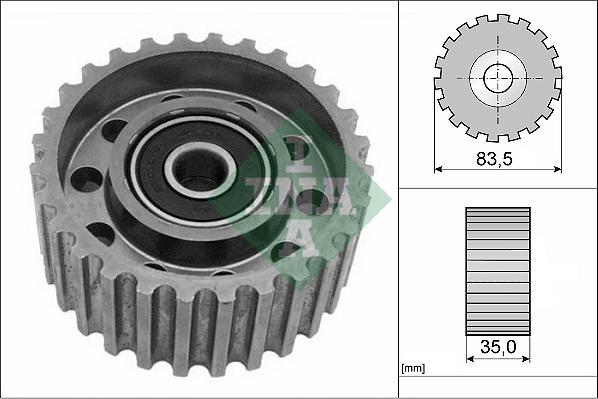 INA 532 0098 20 - Направляющий ролик, зубчатый ремень ГРМ autospares.lv