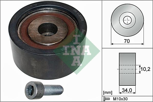 INA 532 0189 10 - Направляющий ролик, зубчатый ремень ГРМ autospares.lv