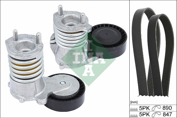 INA 529 0490 10 - Поликлиновый ременный комплект autospares.lv