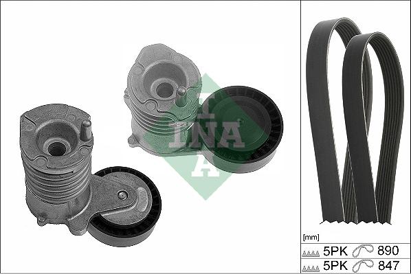 INA 529 0492 10 - Поликлиновый ременный комплект autospares.lv