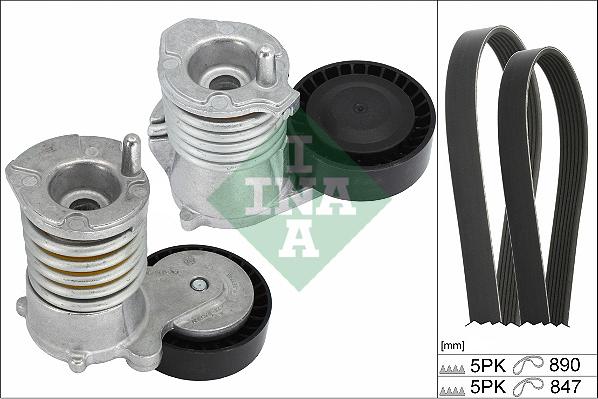 INA 529 0477 10 - Поликлиновый ременный комплект autospares.lv