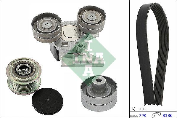 INA 529 0502 20 - Поликлиновый ременный комплект autospares.lv