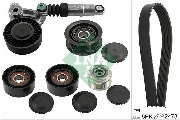 INA 529 0520 20 - Поликлиновый ременный комплект autospares.lv