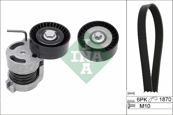 INA 529 0044 10 - Поликлиновый ременный комплект autospares.lv