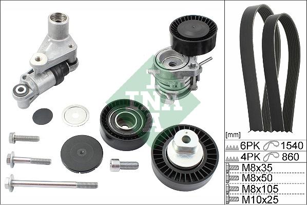 INA 529 0372 10 - Поликлиновый ременный комплект autospares.lv