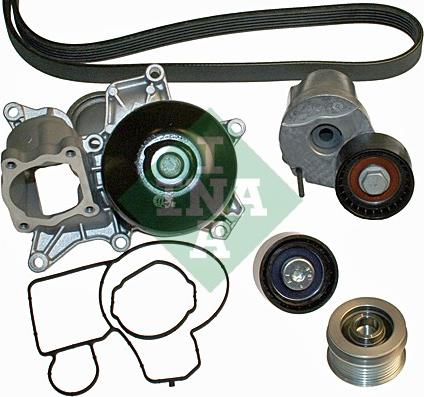 INA 529 0015 30 - Водяной насос + комплект ручейковых ремней autospares.lv