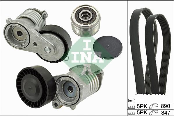 INA 529 0130 10 - Поликлиновый ременный комплект autospares.lv