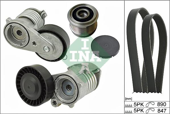 INA 529 0129 10 - Поликлиновый ременный комплект autospares.lv