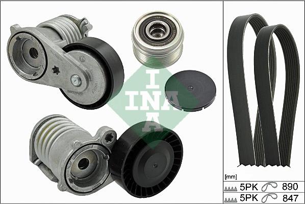 INA 529 0123 10 - Поликлиновый ременный комплект autospares.lv