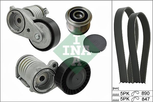 INA 529 0122 10 - Поликлиновый ременный комплект autospares.lv