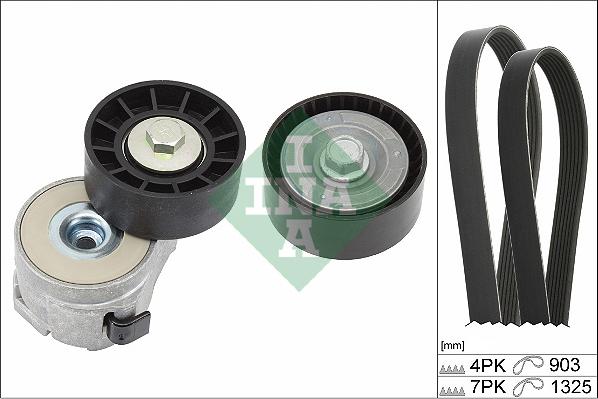 INA 529 0386 10 - Поликлиновый ременный комплект autospares.lv