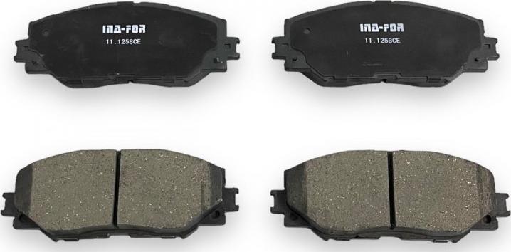 INA-FOR INF11.1258 - Тормозные колодки, дисковые, комплект autospares.lv