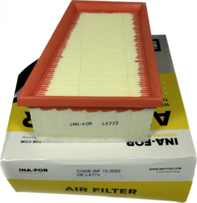 INA-FOR INF13.0053 - Воздушный фильтр, двигатель autospares.lv