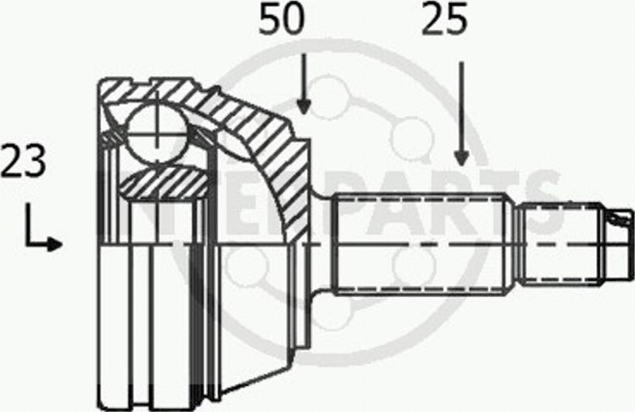 InterParts OJ-0602 - Шарнирный комплект, ШРУС, приводной вал autospares.lv