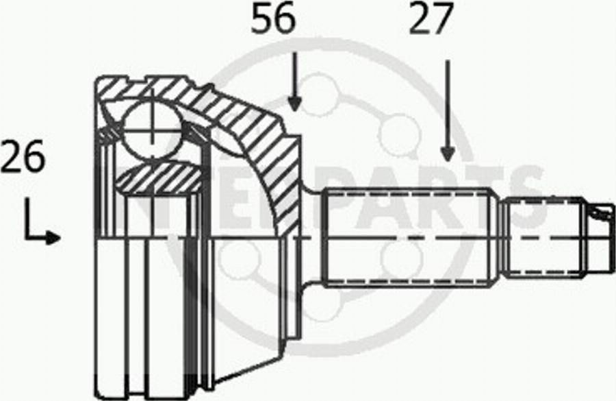 InterParts OJ1495 - Шарнирный комплект, ШРУС, приводной вал autospares.lv