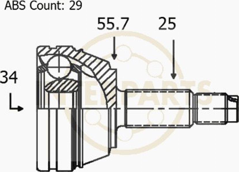 InterParts OJ-1411 - Шарнирный комплект, ШРУС, приводной вал autospares.lv