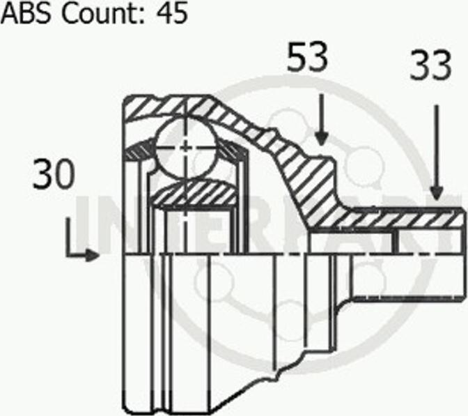 InterParts OJ-1792 - Шарнирный комплект, ШРУС, приводной вал autospares.lv