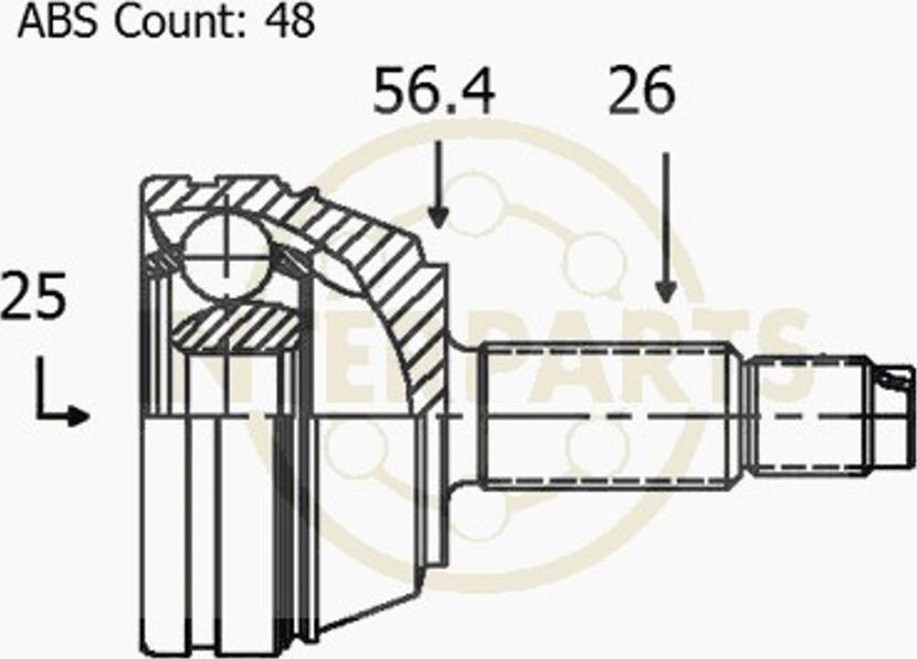 InterParts OJ1781 - Шарнирный комплект, ШРУС, приводной вал autospares.lv