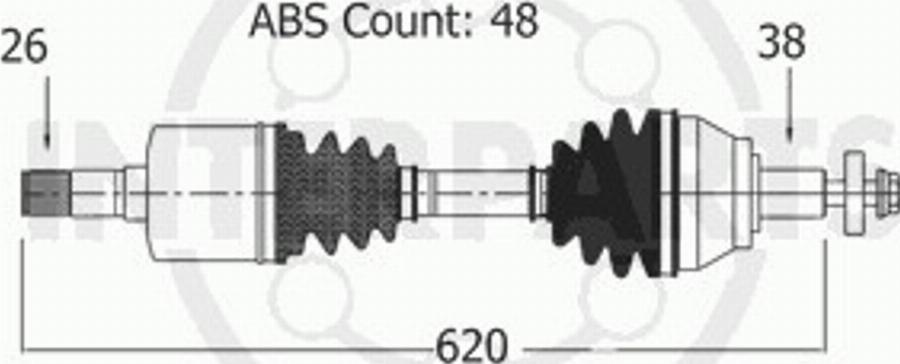 InterParts VW-8-20-125A - Приводной вал autospares.lv