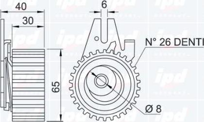 IPD 14-0941 - Натяжной ролик, зубчатый ремень ГРМ autospares.lv