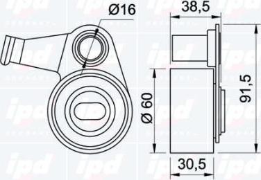 IPD 14-0950 - Натяжной ролик, зубчатый ремень ГРМ autospares.lv