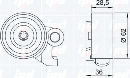 IPD 14-0958 - Натяжной ролик, зубчатый ремень ГРМ autospares.lv