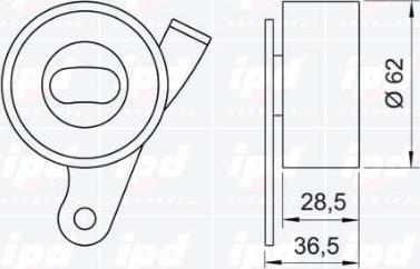 IPD 14-0960 - Натяжной ролик, зубчатый ремень ГРМ autospares.lv