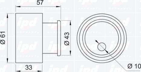 IPD 14-0927 - Натяжной ролик, зубчатый ремень ГРМ autospares.lv