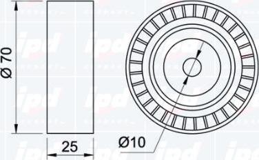 IPD 14-0492 - Ролик, поликлиновый ремень autospares.lv