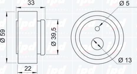 IPD 14-0400 - Натяжной ролик, зубчатый ремень ГРМ autospares.lv