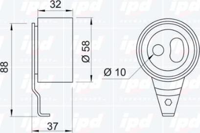 IPD 14-0565 - Натяжной ролик, зубчатый ремень ГРМ autospares.lv