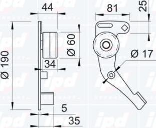 IPD 14-0504 - Натяжной ролик, зубчатый ремень ГРМ autospares.lv