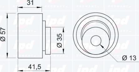 IPD 14-0508 - Натяжной ролик, зубчатый ремень ГРМ autospares.lv