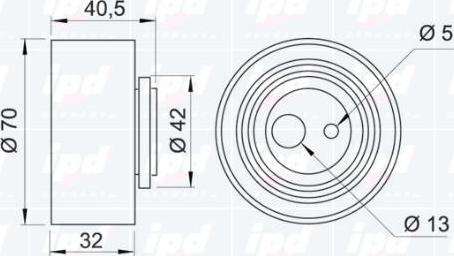 IPD 14-0518 - Натяжной ролик, зубчатый ремень ГРМ autospares.lv