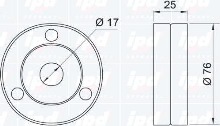 IPD 14-0648 - Ролик, поликлиновый ремень autospares.lv