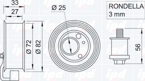 IPD 14-0657 - Натяжной ролик, зубчатый ремень ГРМ autospares.lv