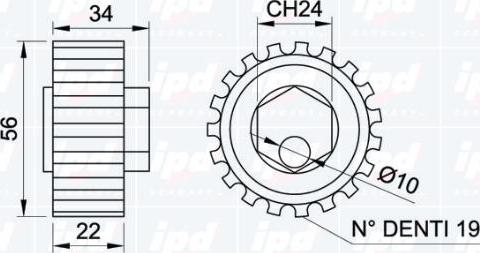 IPD 14-0603 - Натяжной ролик, зубчатый ремень ГРМ autospares.lv