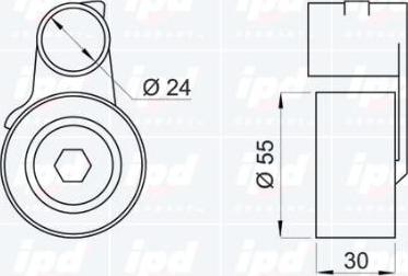 IPD 14-0638 - Натяжной ролик, зубчатый ремень ГРМ autospares.lv